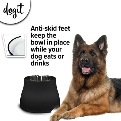 Dogit 2-in-1 Elevated Dish/Bowl, Black, 900 ml