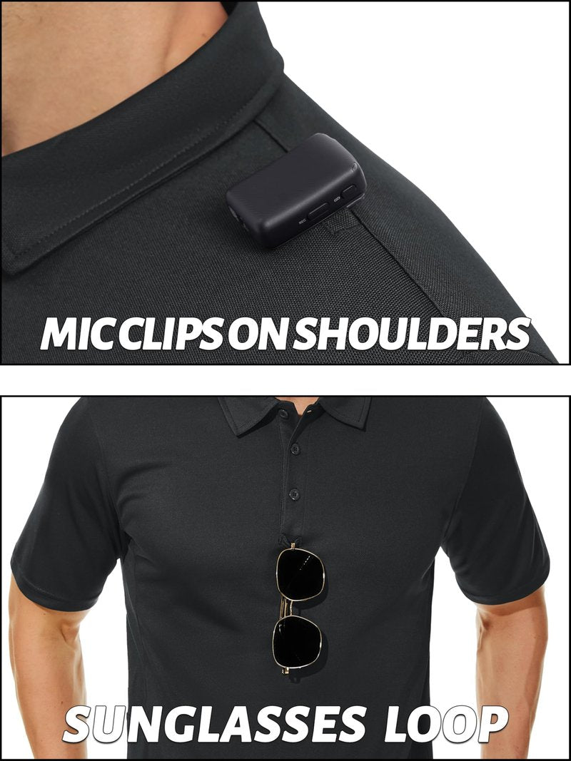 TACVASEN Polo Shirts for Men Dry Fit Short Sleeve Performance Collared Shirt Light UPF 50+ Tactical Work Golf Polos Black, 2XL