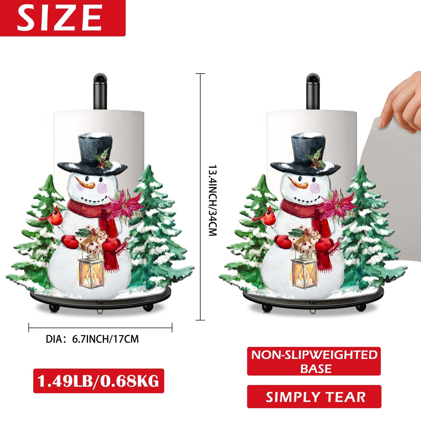 pinata Christmas Kitchen & Bathroom Decor, Christmas Decorations for Home, Snowman Decorations Indoor - Snowman Winter Xmas Paper Towel Holder Stand Accessories