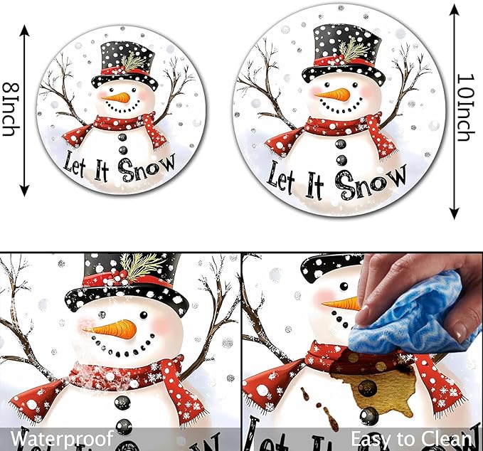 Snowman Stove Burner Covers, Christmas Decor Gas Stove Burner Covers 8 ＆10 Inches Stove Top Covers Electric Stove 4 Pcs Metal Stove Cover Gas Stove Top Covers, Cooktop Decorative,Xmas Decorations