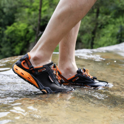 HUMTTO Men's Amphibious Water Shoes - Outdoor Hiking Sandals for Men Summer Non-Slip Quick Drying Water Sandals River Shoes 10.5 Black