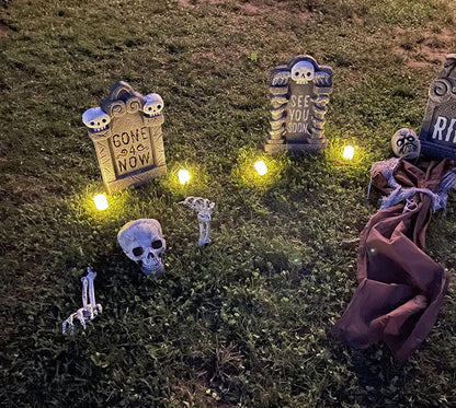 AOGU Halloween Decorations Realistic Skeleton Stakes Outdoor Indoor Yard Lawn Garden Groundbreakers Haunted House Decorations