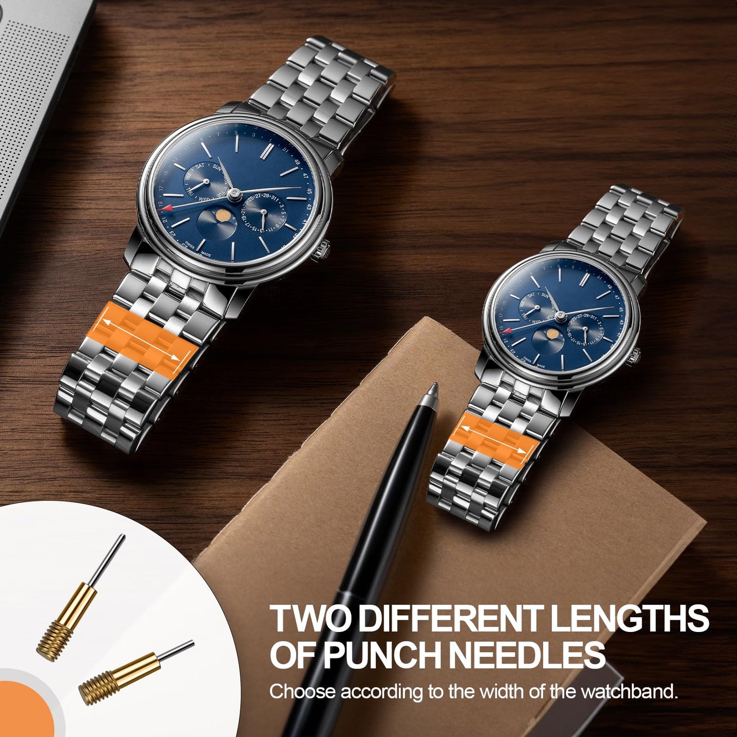 JOREST Watch Link Removal Kit, Resizing Tool for Bracelet Adjustment & Replacement, Pin Remover for Sizing Strap, Watch Adjuster, Hammer for Watch Repair, Adjust Band, with User Manual, Punches