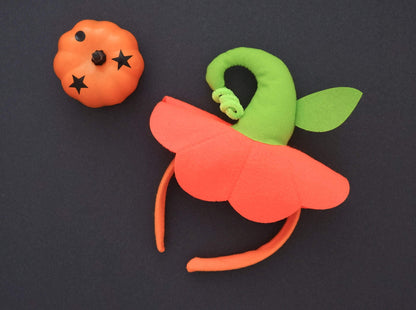 Halloween Headbands - 2 Pack Pumpkin Hat Headbands for Halloween Costume Party - Adults and Kids