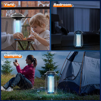 Bug Zapper Indoor & Outdoor, 4200V Electric Mosquito Zapper, 10 Years Lifespan, 6.5ft Power Cord, Waterproof, Fly Trap Mosquito Trap, Fly Killer Fly Zapper for Home, Patio, Kitchen, Backyard, Camping