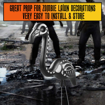 Skeleteen Zombie Skeleton Flamingo Yard Ornaments with Stakes, Pack of 2
