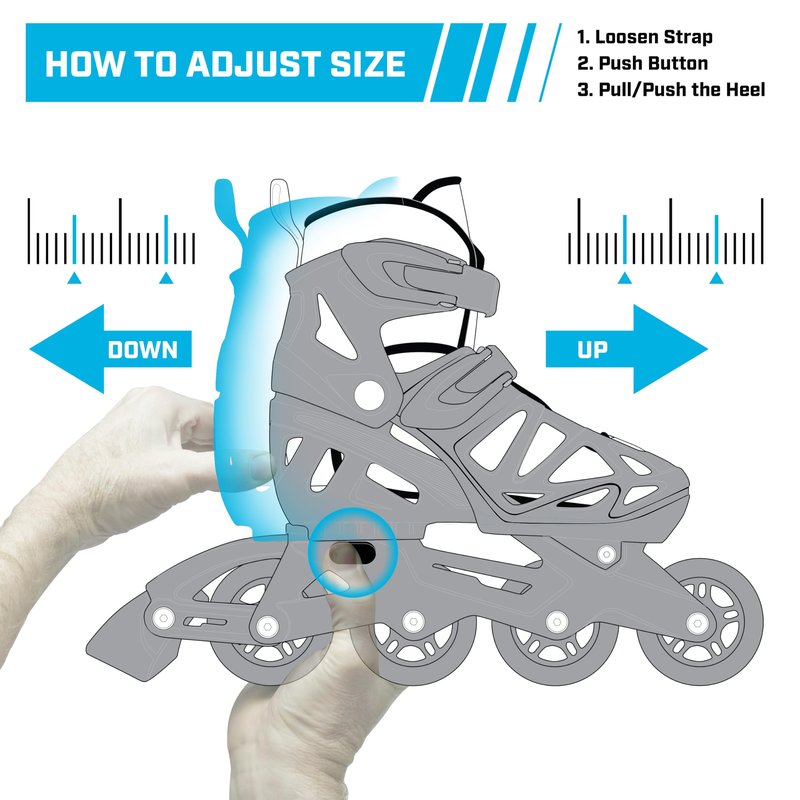 Roller Derby Tracer Adjustable Inline Skates for Boys, Girls, Kids, Beginners, Youth Black/Green Size Medium (2-5)
