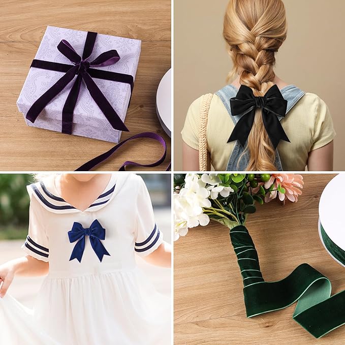 Peach Velvet Ribbon 1-1/2" x 20Yd,Great for Gift Wrapping,Hair Bows Making, Wreaths,Wedding and Christmas Party Decoration(Peach 1-1/2")