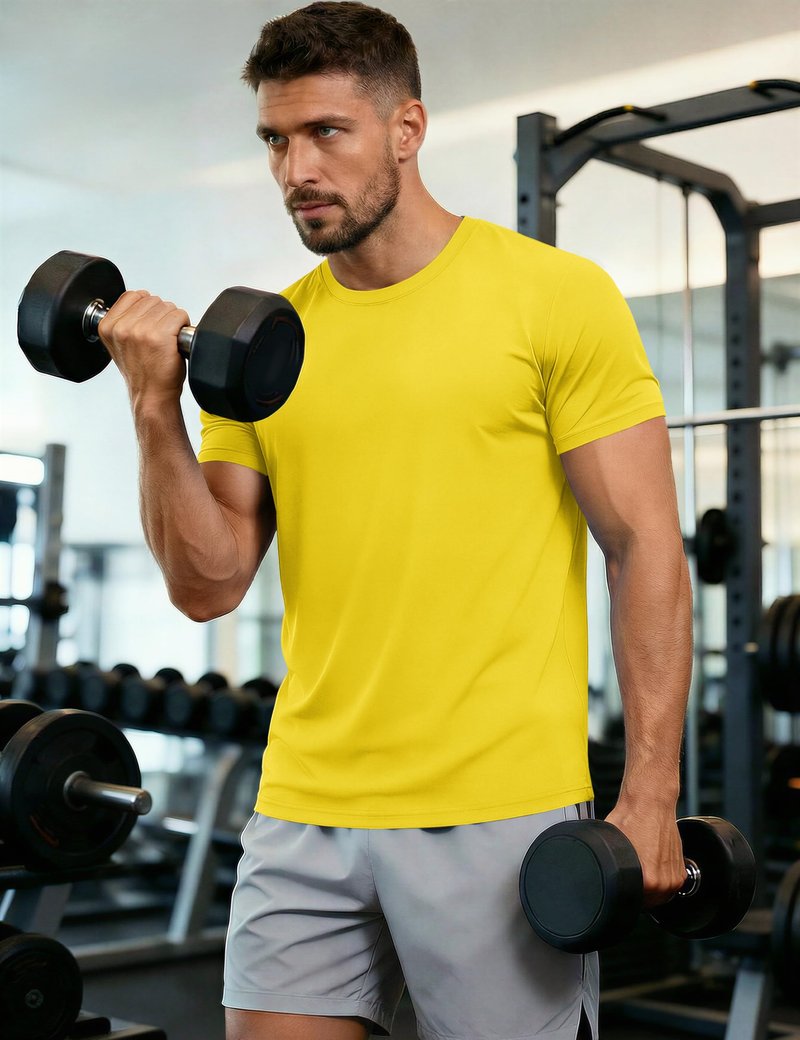 Men's Sun Shirts Short Sleeve Running Shirts Dry Fit Summer Tee Cool Athletic T-Shirts