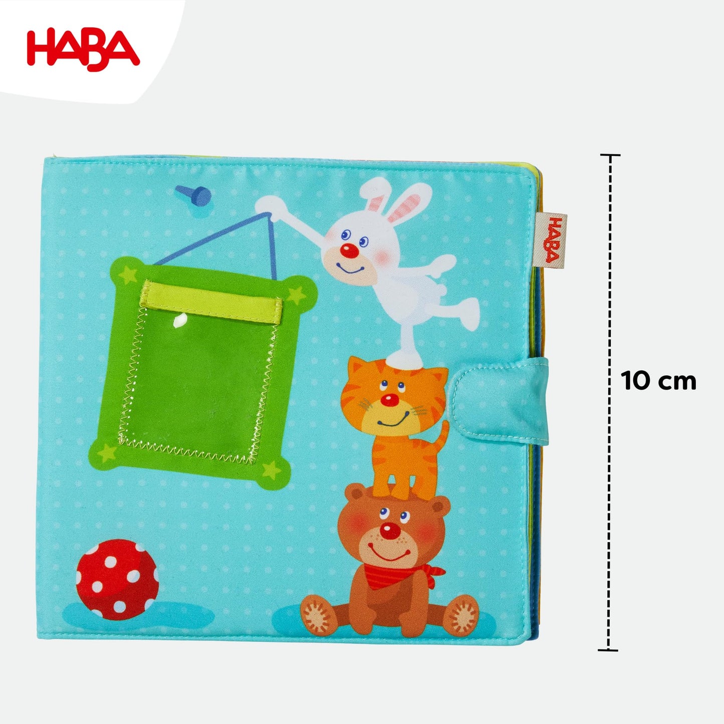 HABA My First Photo Album - Soft Fabric Baby Book, Baby Album Fits (8) 4"x6" Photos, Sensory Toys for Babies, Baby Books 12-18 Months & Up