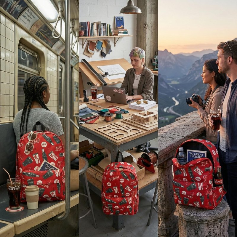 Wondermolly Coca-Cola Drinks Backpack in Polyester Material