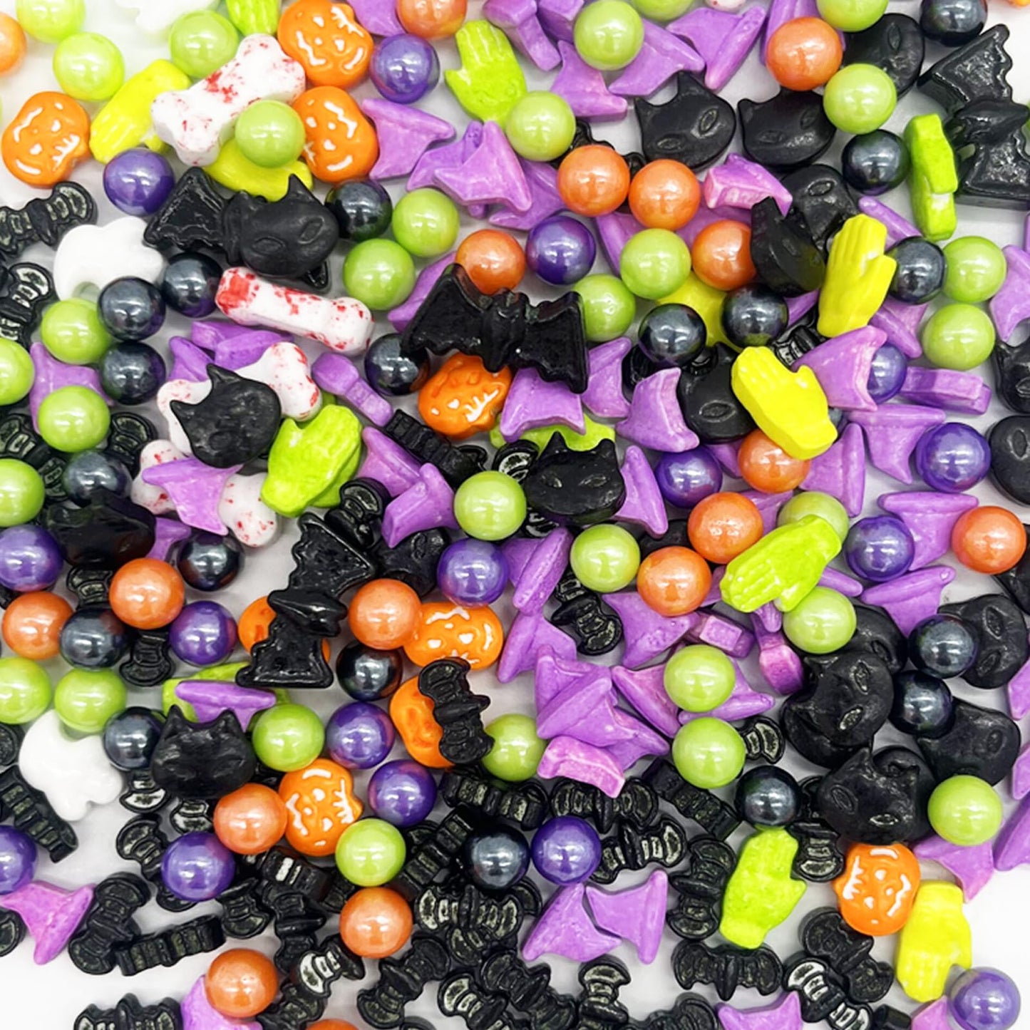 Green Purple Sprinkles Skull Bat Sprinkle Cake Cupcake Toppers Cookie Dessert Decorations 3.2oz