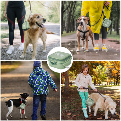 Collapsible Dog Bowls, Travel Water Bowl for Dogs, 2-in-1 Portable Food and Water Feeder - Travel Dog Bowls with Lid for Walking, Traveling, Camping and Hiking