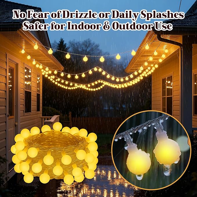 200 LED Hanging String Lights – 66ft Plug in Fairy Lights with 8 Modes,Warm White String Lights for Bedroom, Connectable Globe Lights for Classroom, Dorm, Patio, Party & Christmas Decor