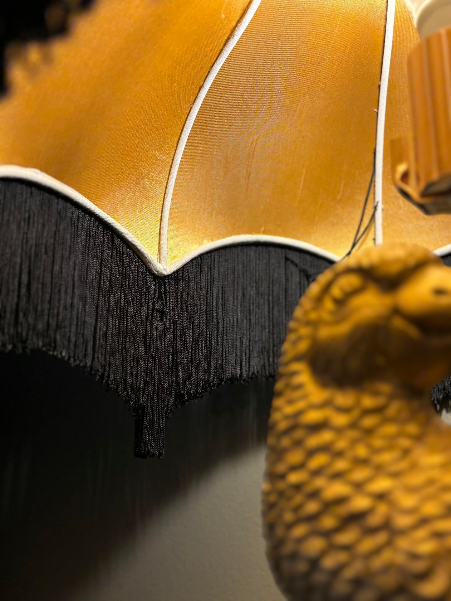 Generic Tristan Home Premium Classic Victorian Style Bell Shape Scallop Large Velvet Lamp Shade with Tassels and Fringe (Midnight Black)