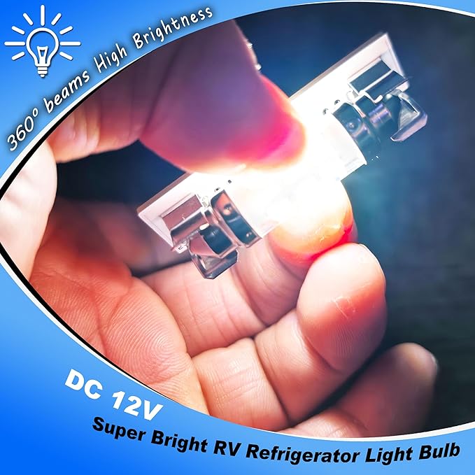 41mm/1.6" 214-2 RV Refrigerator Light Bulb DC 12V Super White Replacement LED Festoon Bulbs for Trailer Camper Motorhome Concession Stands Food Trucks RV Fridge Refrigerator Interior Light Bulb,2 Pack