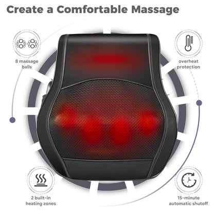 Neck and Back Massager for Pain Relief Deep Tissue with Heat, Shiatsu Shoulder Massager with Bi-Directional Rotating Head for Neck, Back, Shoulders, and Legs