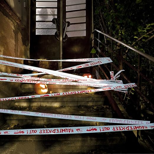 3 Pcs Halloween Fright Tape Bundle - Warning - Enter If You Dare - Haunted Keep Out, 3inx90ft Halloween Decoration Clearance,Caution Tape for Haunted Houses, Danger, Beware and Attention