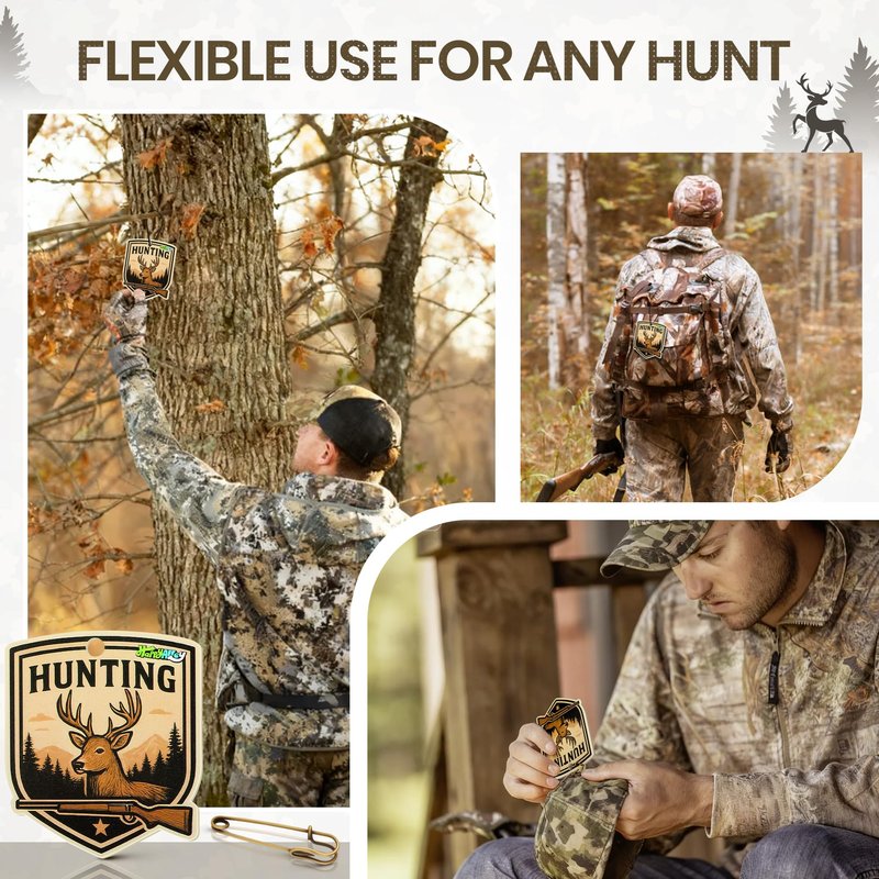 HappyAlley 6 Pack Cover Scent for Deer Hunting, Human Scent Eliminating, Deer Hunting Essentials, Long-Lasting Fresh Aroma, Odor Control Blocker with 3 Safety Pins & 1 Elastic Cord