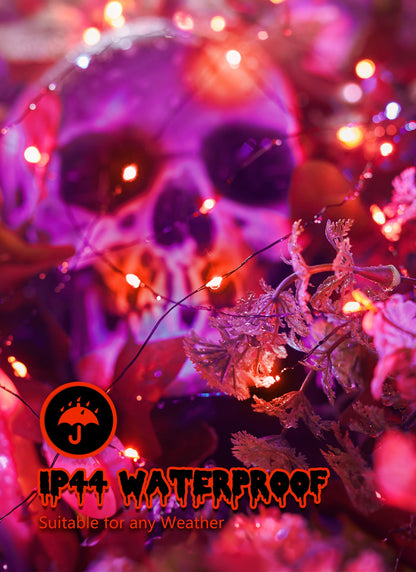 5 Pack Fairy Lights Battery Operated, 7 Feet 20 Led String Lights with Timer, Waterproof Firefly Lights for Party Haunted House Indoor Outdoor Halloween Decorations, 6 Hours on/18 Hours Off, Orange