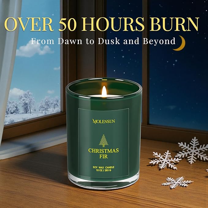 Christmas Candles Gift Set, 3 Pack Total 30oz Soy Scented Candles in Luxury Gift Box, Birthday & Holiday Gifts for Women & Men, Long Lasting Non-Toxic Clean Burn, Elegant Winter Festive Home Decor