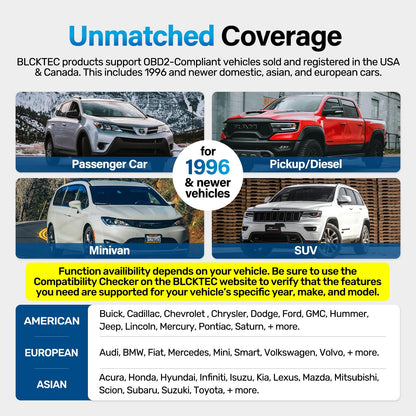 BLCKTEC 430 Bluetooth OBD2 Scanner for iPhone & Android, No Subscription Fee, OBDII Car Code Reader, Diagnose Check Engine, ABS, SRS, Airbag, Supports 1996-2023 Vehicles, App only works in USA &Canada