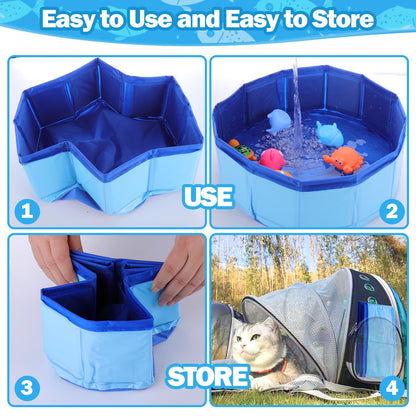 BABORUI Cat Pool Toy with Fish-Water Cat Toys, Portable Cat Pool Toy, Cat Water Toys for Bored Indoor Cats, Interactive Cat Toys for Indoor Cats for Endless Self Play