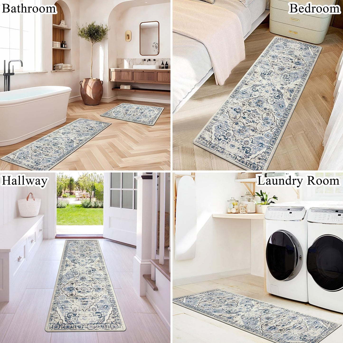 Ileading Anti Fatigue Kitchen Rugs Sets of 2 Cushioned Kitchen Mats for Floor Waterproof Kitchen Mat Set Non Slip Comfort Standing Mat for Kitchen, Office, Sink, Laundry