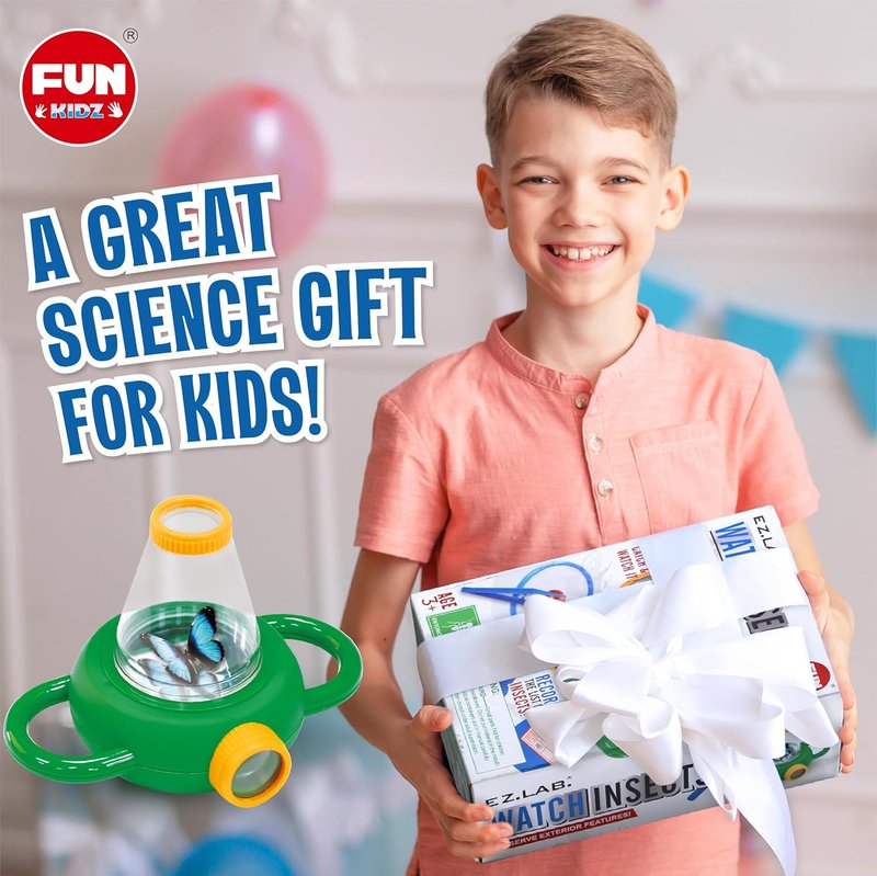 Bug Catcher Kit for Kids - Outdoor Science Activity with Magnified Viewer | Includes Net, Tweezers & Record Lists for Ages 3-12