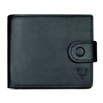 PELLE TORO All-in-One Handmade Mens Wallet with RFID Blocking, Coin Pocket, Fine Leather Card Wallet for Men with 8 Slots and Zip Section, in Wooden Gift Box, Black