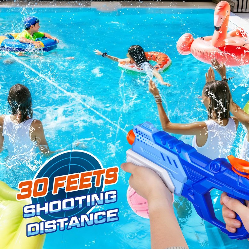 Quanquer 3 Pack Water Guns for Kids Adults - 600CC Squirt Water Toy Gun Super Blaster Soaker Long Range High Capacity Summer Swimming Beach Outdoor Water Fighting Play Pool Toys for Boys Girls (Blue)
