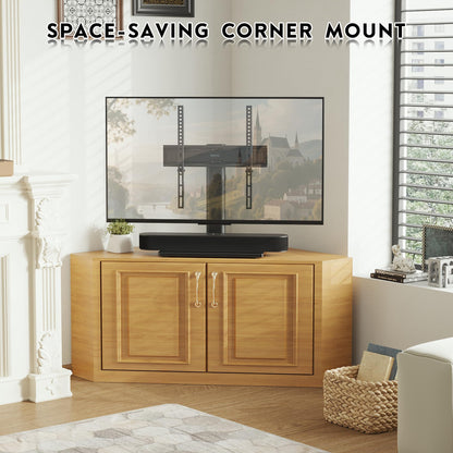 BONTEC Universal TV Stand for 24–60 Inch LCD LED OLED Plasma TVs, Height Adjustable Table Top Pedestal with Bracket, 8mm Tempered Glass Base, 45kg Load, Max VESA 400x400mm, Cable Management