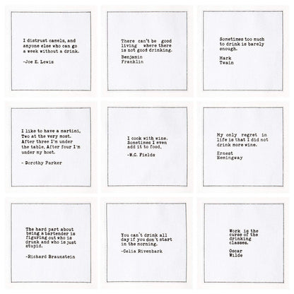 Five Star Funny White Cocktail Napkins, 50 Luxury Cotton Disposable Cocktail Party Napkins with Witty Bar Quotes, 4.5" x 4.5" for Home Bars, Game Nights, Beverages, Birthdays, Weddings & Holidays