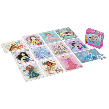 Spin Master Games, Disney Princess 12-Puzzle Bundle - Moana, Ariel, Mulan, Cinderella & More, with 48-Piece, 63-Piece, & 100-Piece Disney Puzzles for Kids, for Ages 4 & Up