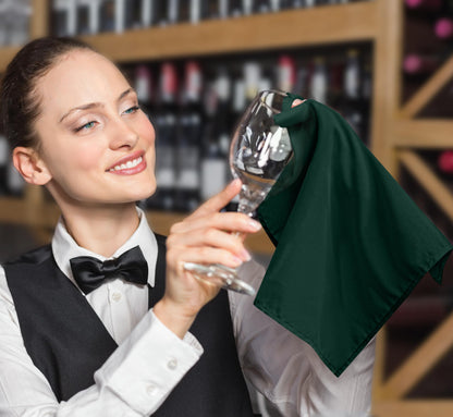 24Pcs Cloth Napkins 17x17 Inches Hunter Green Napkins Cloth Washable with Hemmed Edges for Restaurants, Lunch, Weddings, Decoration, Banquets, Party, Event - Reusable Bulk Linen Dinner Table Napkin