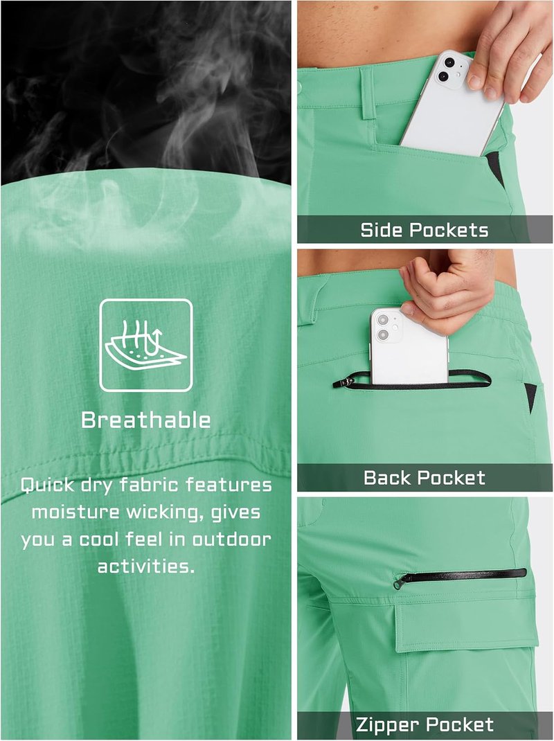 Men's Quick-Dry Cargo Shorts - Water Resistant Outdoor Hiking & Golf Shorts | Casual Summer Wear
