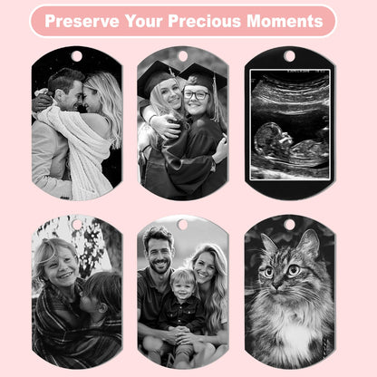 Queenberry Gifts for Valentines Day Anniversary Custom Photo Keychain for Husband Boyfriend Laser Engraved Personalized Calendar Date Text Picture