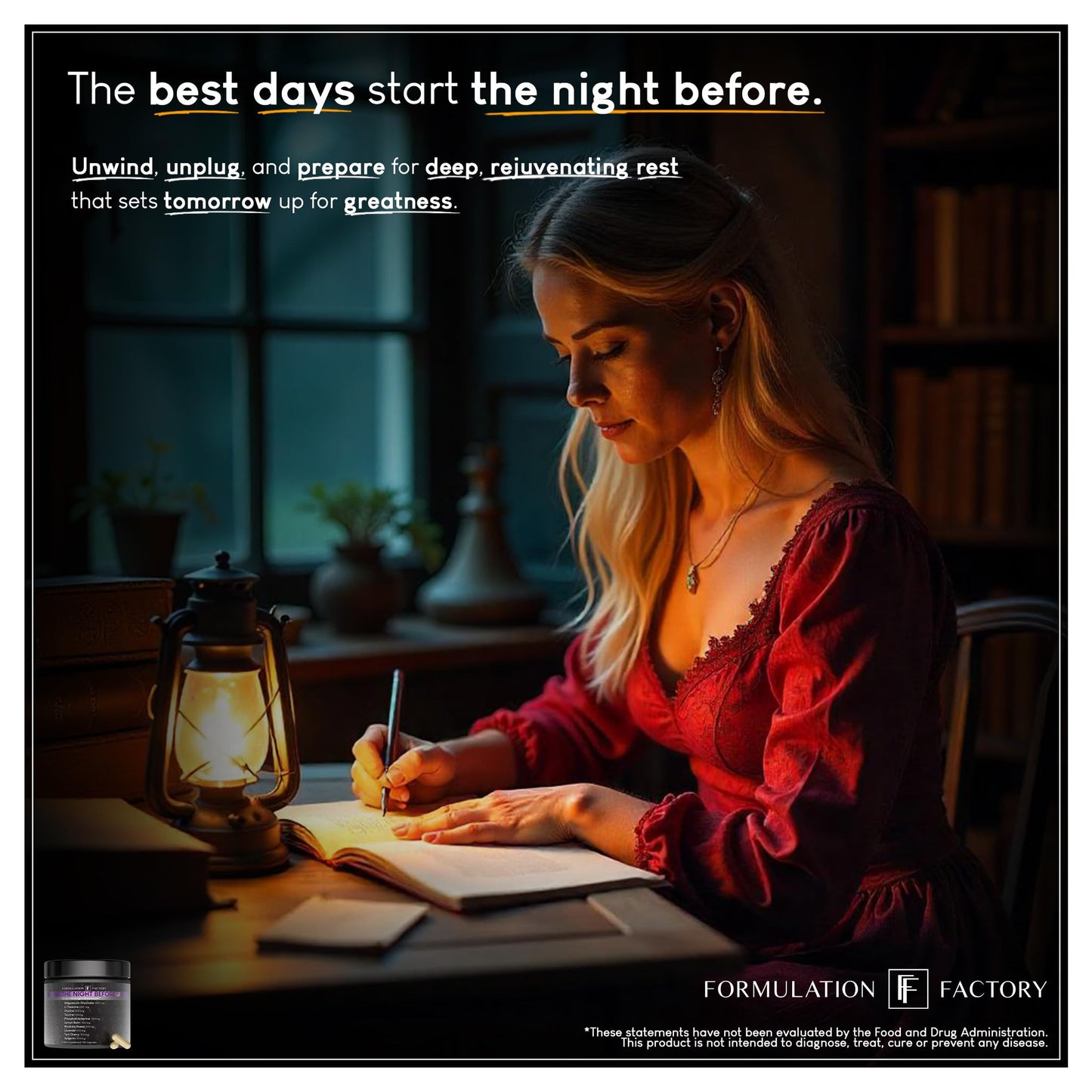 Formulation Factory The Night Before 10-in-1 Midnight Maximizer Sleep Supplement, Magnesium Glycinate, L-Theanine & More, Stress Relief, Relaxation, Recovery, Focus (120 Capsules – 2 Month Supply)