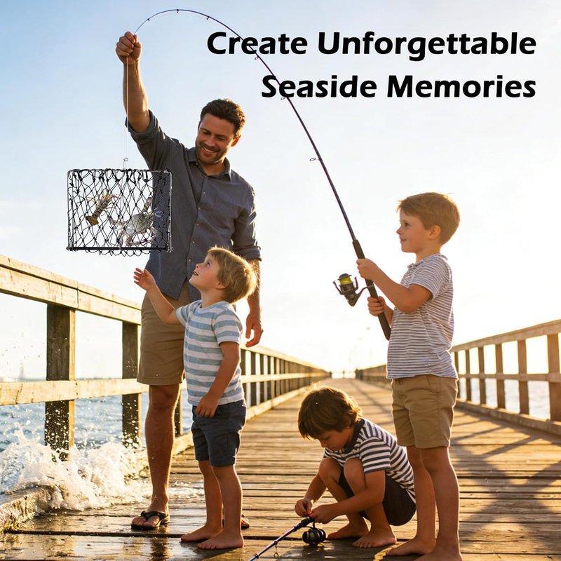 Crab Trap - Castable Crabbing Net with Bait Clip | Foldable Snare for Dungeness, Blue Crabs & Lobster