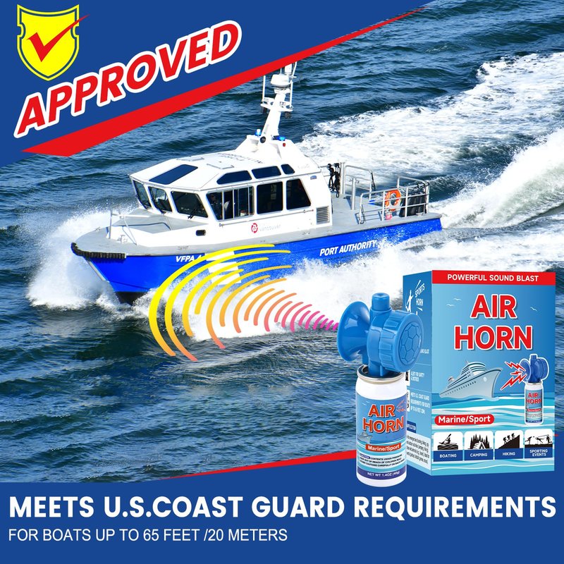 Air Horn 1.4oz 4pcs - 120dB Loud Mini Small Safety Bear Horn, Coast Guard Approved Marine Boat Horn, Sports Events Celebrate Victory& Outdoor Camp Emergency Alarm