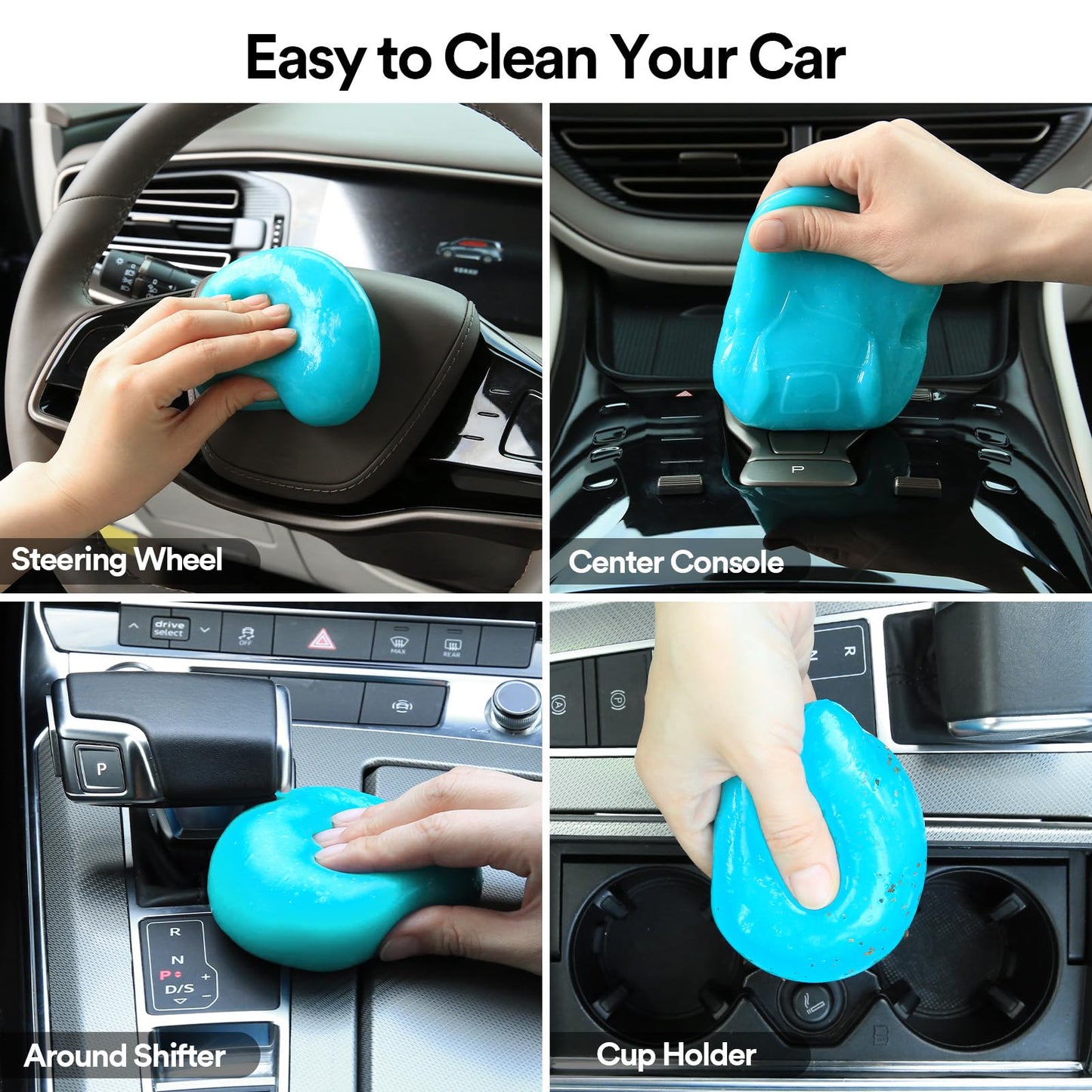 PULIDIKI Car Cleaning Gel for Car Detailing Putty Car Putty Auto Cleaning Kits Car Slime Cleaner Dust Cleaning Gel for Car Interior Cleaner Car Accessories Blue Purple (2Pack)