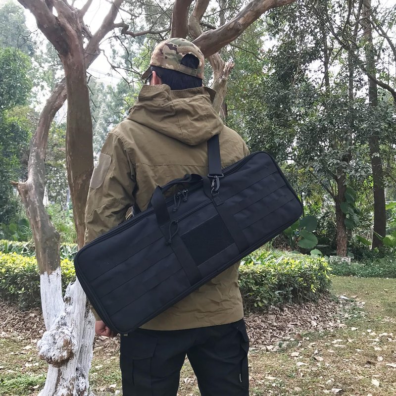 XTACER Tactical Bow Case MOLLE Recurve Takedown Bow Case Fully Padded Case (Black)