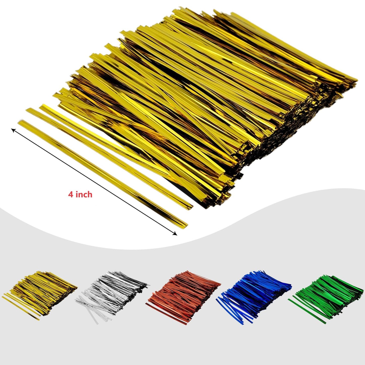 GAADSKCER 400 Pcs Metal Twist Ties 4 Inches Twist Straps for Bread Bags Candy Bags Snack Bags Halloween Party Cake Favor (Red)
