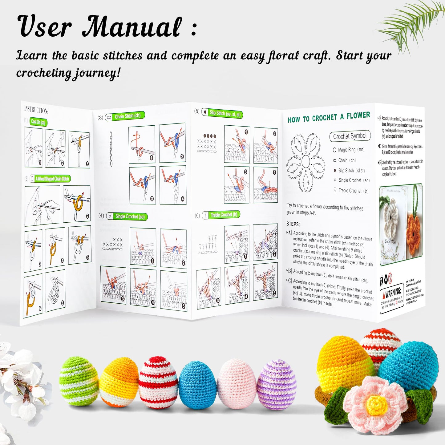 103 PCS Crochet Kit with Crochet Hooks Yarn Set, Premium Bundle Includes 1650 Yards Acrylic Yarn Skeins Balls, Needles, Accessories, Bag, Ideal Starter Pack for Kids Adults Beginner Professionals