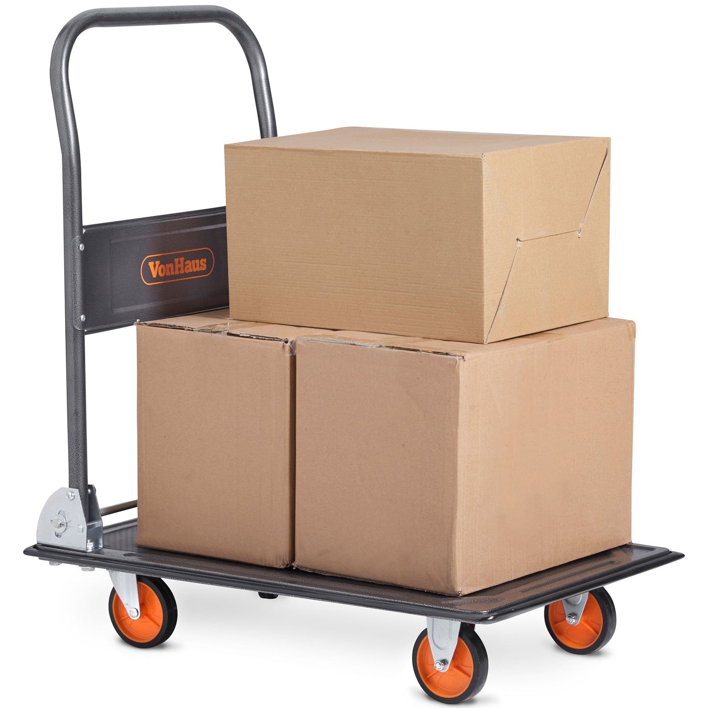 VonHaus Folding Platform Trolley 150kg Capacity - Multi-Functional Heavy Duty Platform Truck on Wheels for Easy Transportation/Heavy Lifting