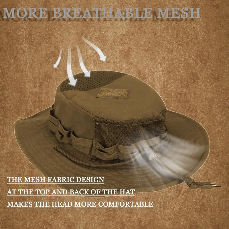 Breathable Sun Hat - Boonie Bucket Hat for Men & Women | Ideal for Fishing, Safari, Hiking, Camping