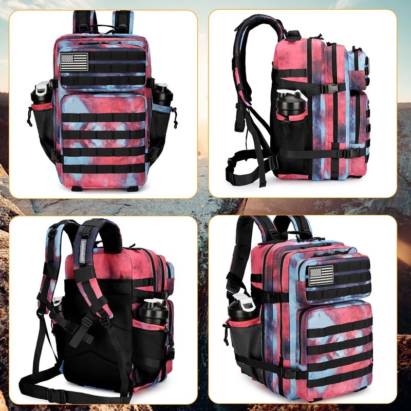 Tactical Backpack - 25L Military Assault Pack for Men & Women | Outdoor Travel Hiking Rucksack - Nebula Camo