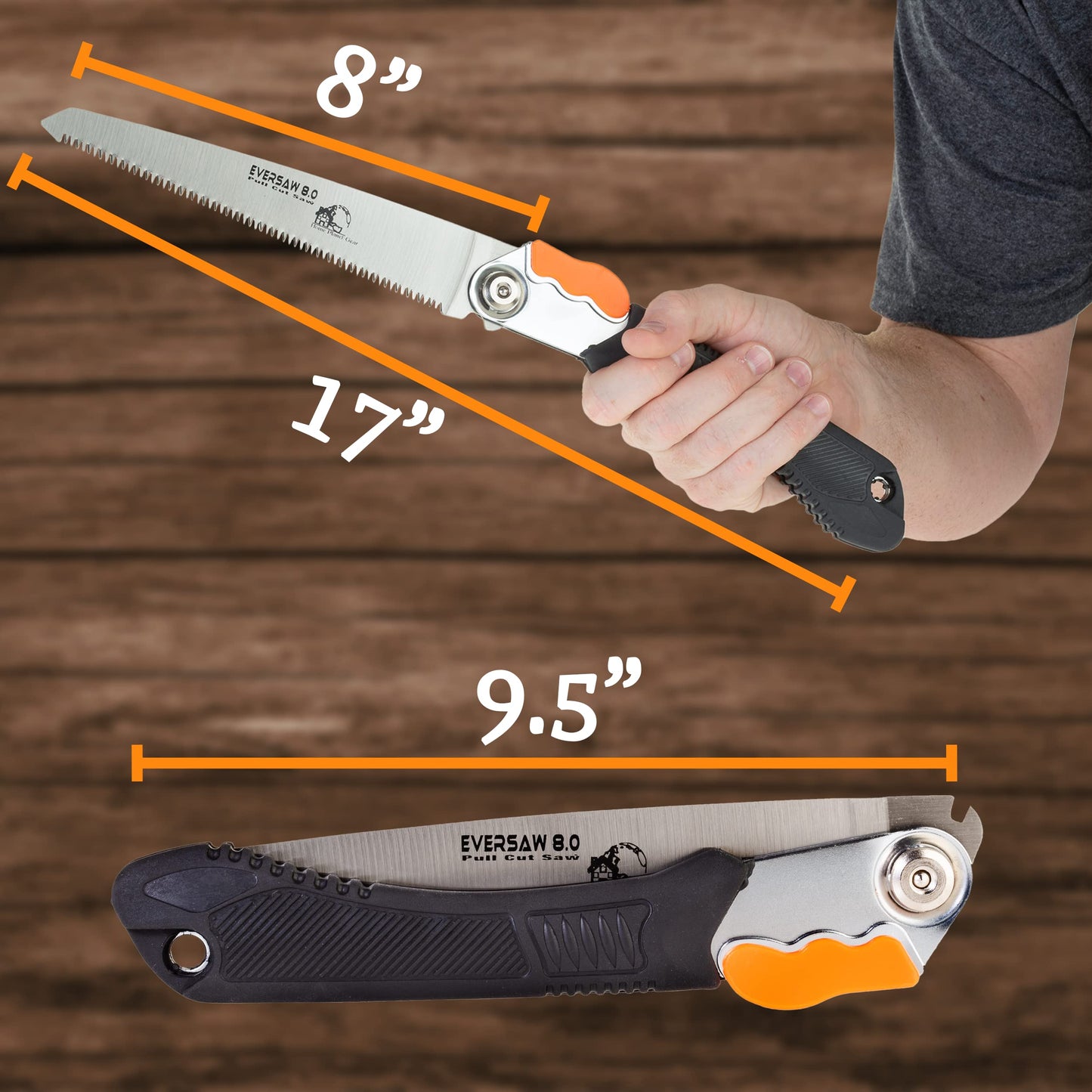 EverSaw Folding Hand Saw 8 inch Compact Camp Saw for Trees Pruning and Gardening