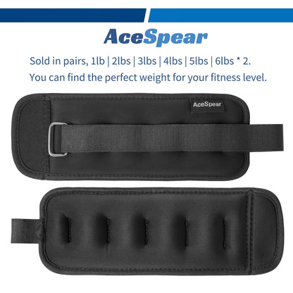 AceSpear Ankle Weights for Men Women Wrist Weights 2 * 1lb 2lbs 3lbs 4lbs 5lbs 6lbs Leg Weights Sandbags Kids Arm Hand Weights for Fitness Walking Running Gym