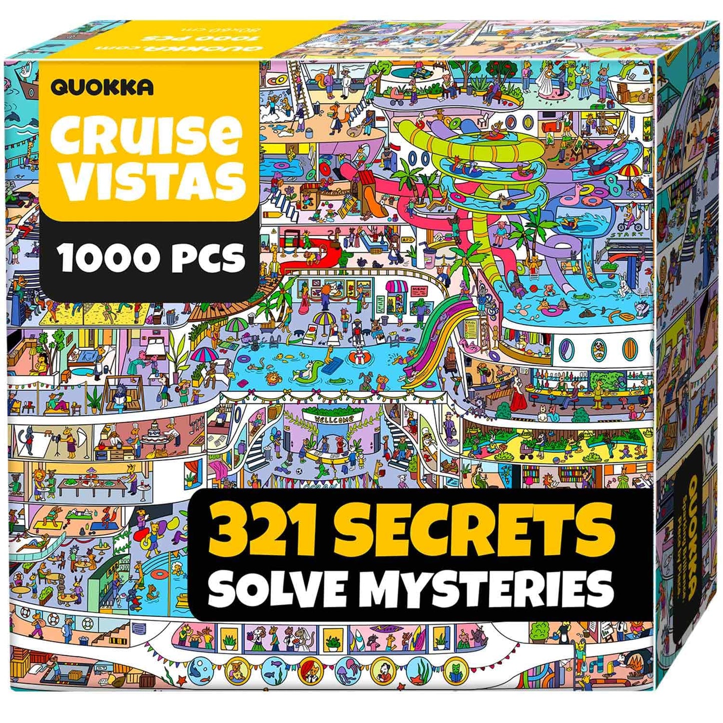 QUOKKA 1000 Piece Jigsaw Puzzle for Adults Cruise Vistas – Premium Box Packaging with Extra Fun Challenges - Stunning Scenic Animal Puzzle - Perfect for Relaxation - Creativity & Gift Giving